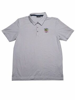 US Open 121st Torrey Pines Golf Polo Shirt Mens Medium Blue Striped EUC